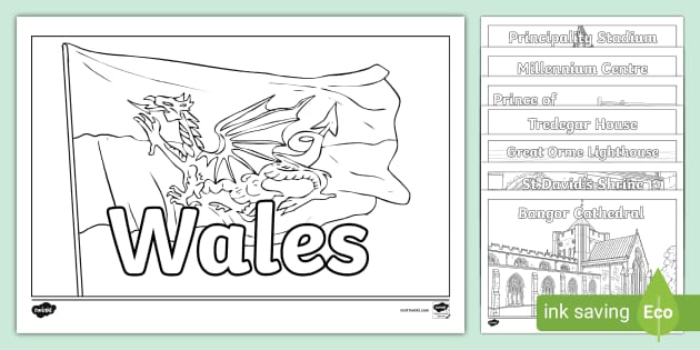 Welsh landmarks louring pages teacher made