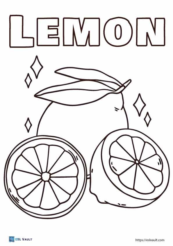 Free lemon coloring pages pdf