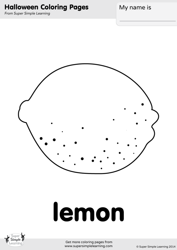 Lemon coloring page