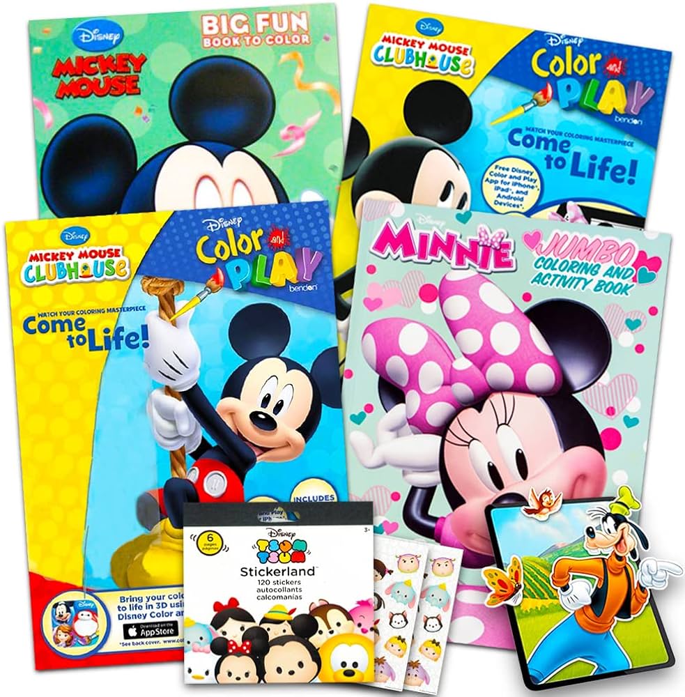 Disney mickey mouse coloring book super set with stickers mickey mouse activity books for kids toddlers toys games