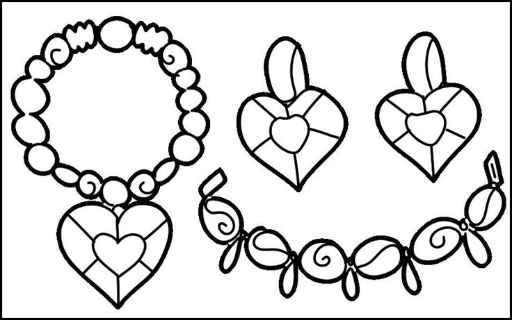 Pretty awesome jewelry collection coloring page kids jewelry coloring pages jewelry collection