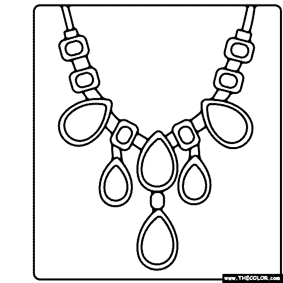 Jewel necklace coloring page