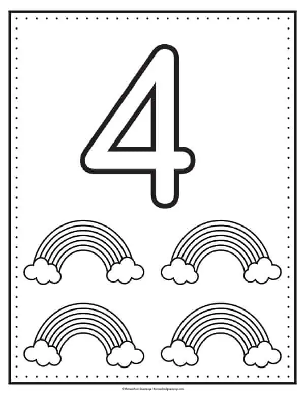 Printable number coloring pages for early learners