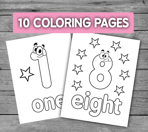 Numbers printable coloring page worksheets for preschool kindergarten homeschool