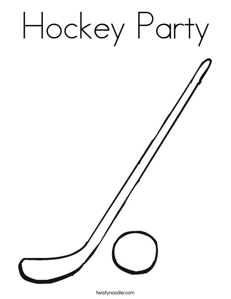 Hockey party coloring page