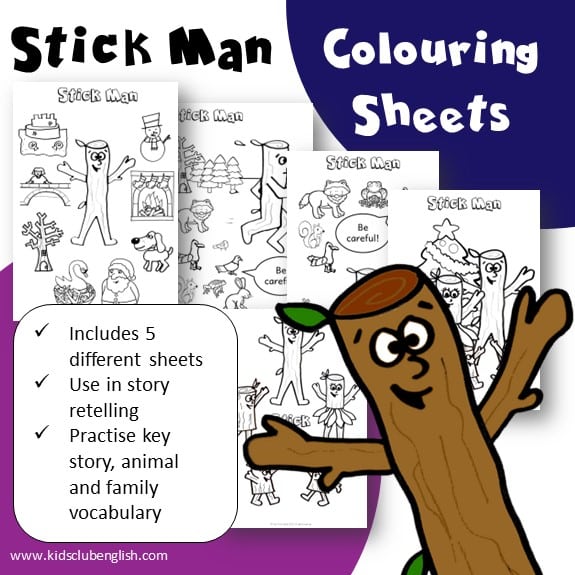 Stick man colouring sheets