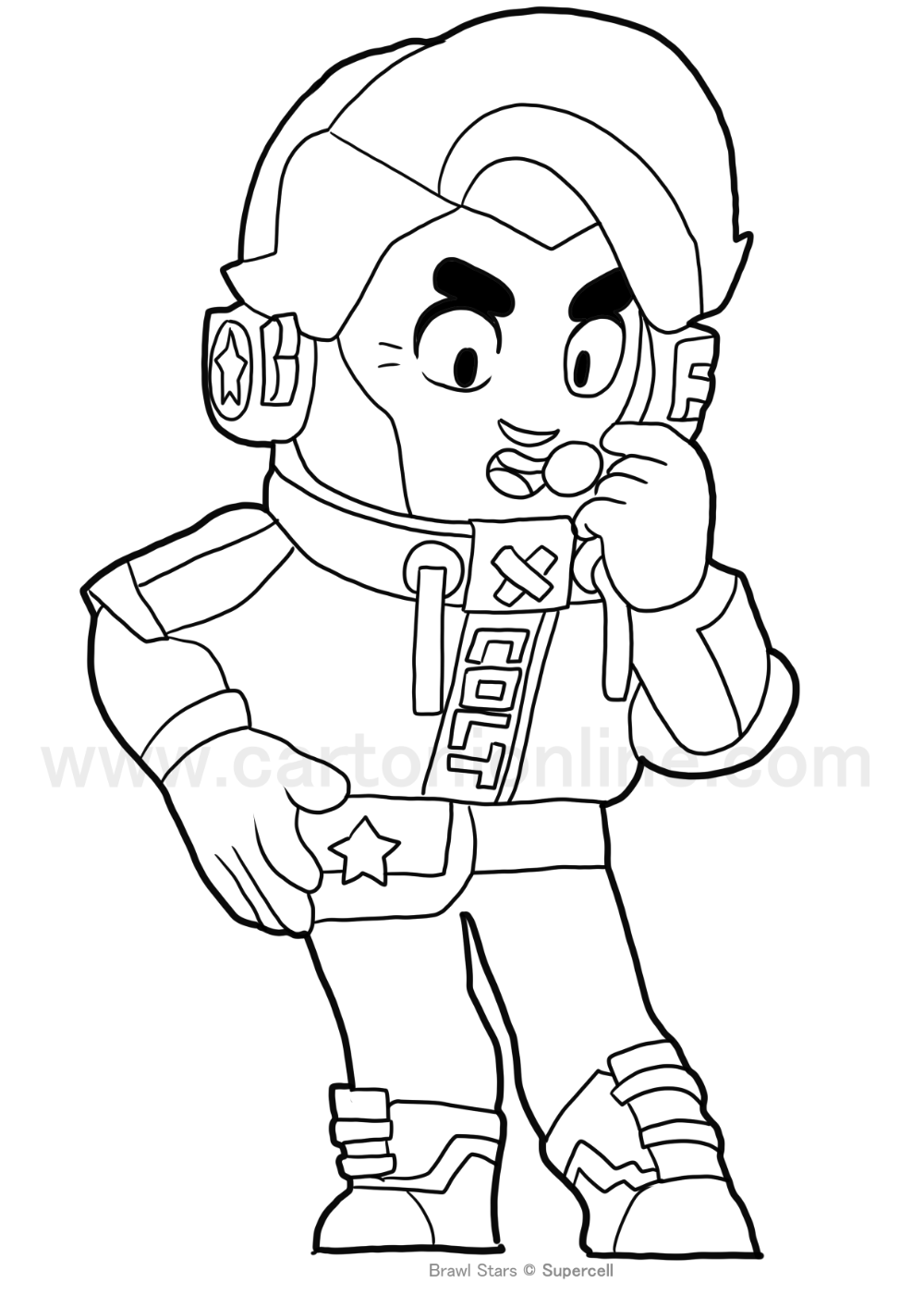 Challenger colt from brawl stars coloring page star coloring pages coloring pages coloring books