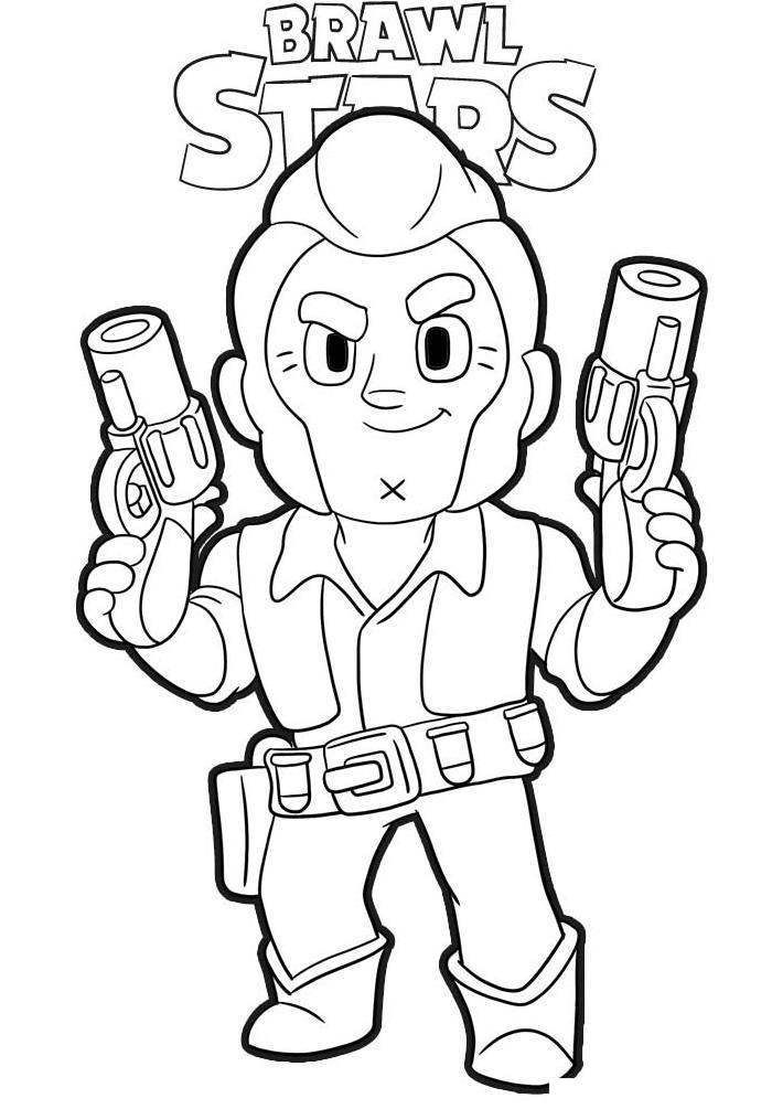 Colt from brawl stars coloring pages