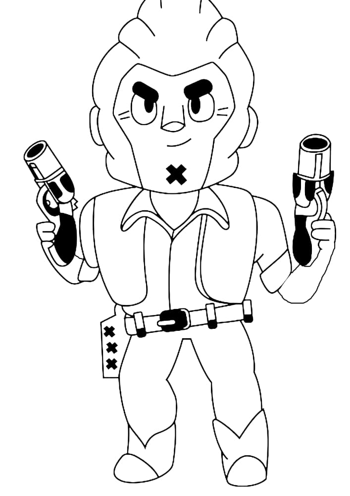 Coloring page brawl stars colt print