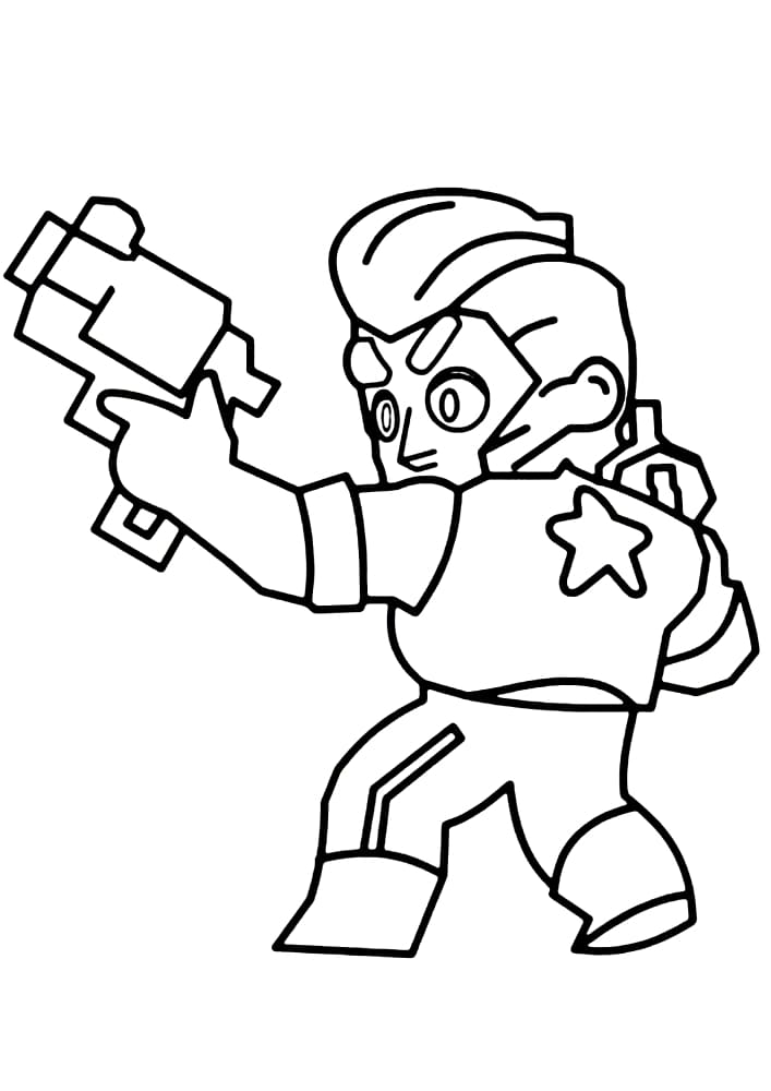 Coloring page brawl stars the colt fighter print