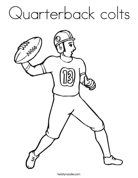 Quarterback colts coloring page