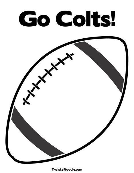 Go colts coloring page from twistynoodle football coloring pages football outline summer sports crafts