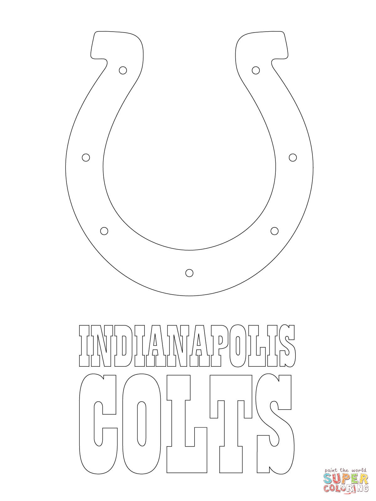 Indianapolis colts logo coloring page free printable coloring pages