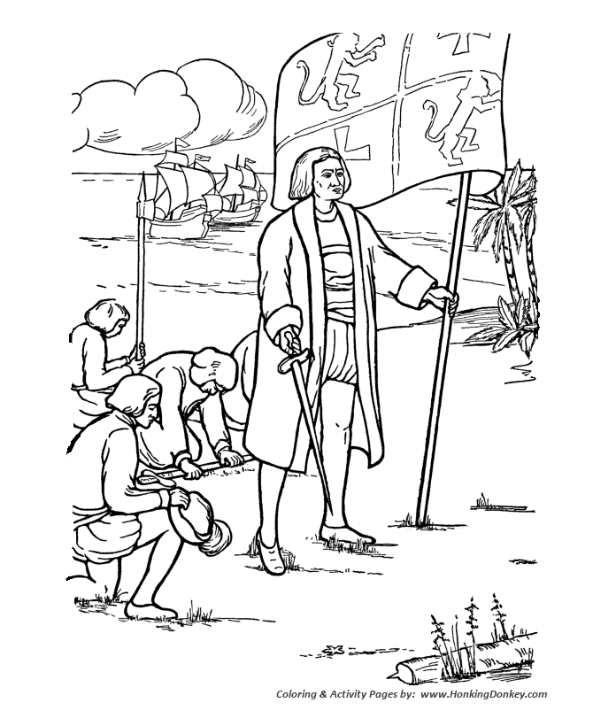 Columbus day printables and coloring pages