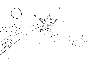 Space comet coloring page