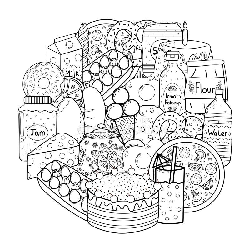 Colouring page pizza stock illustrations â colouring page pizza stock illustrations vectors clipart