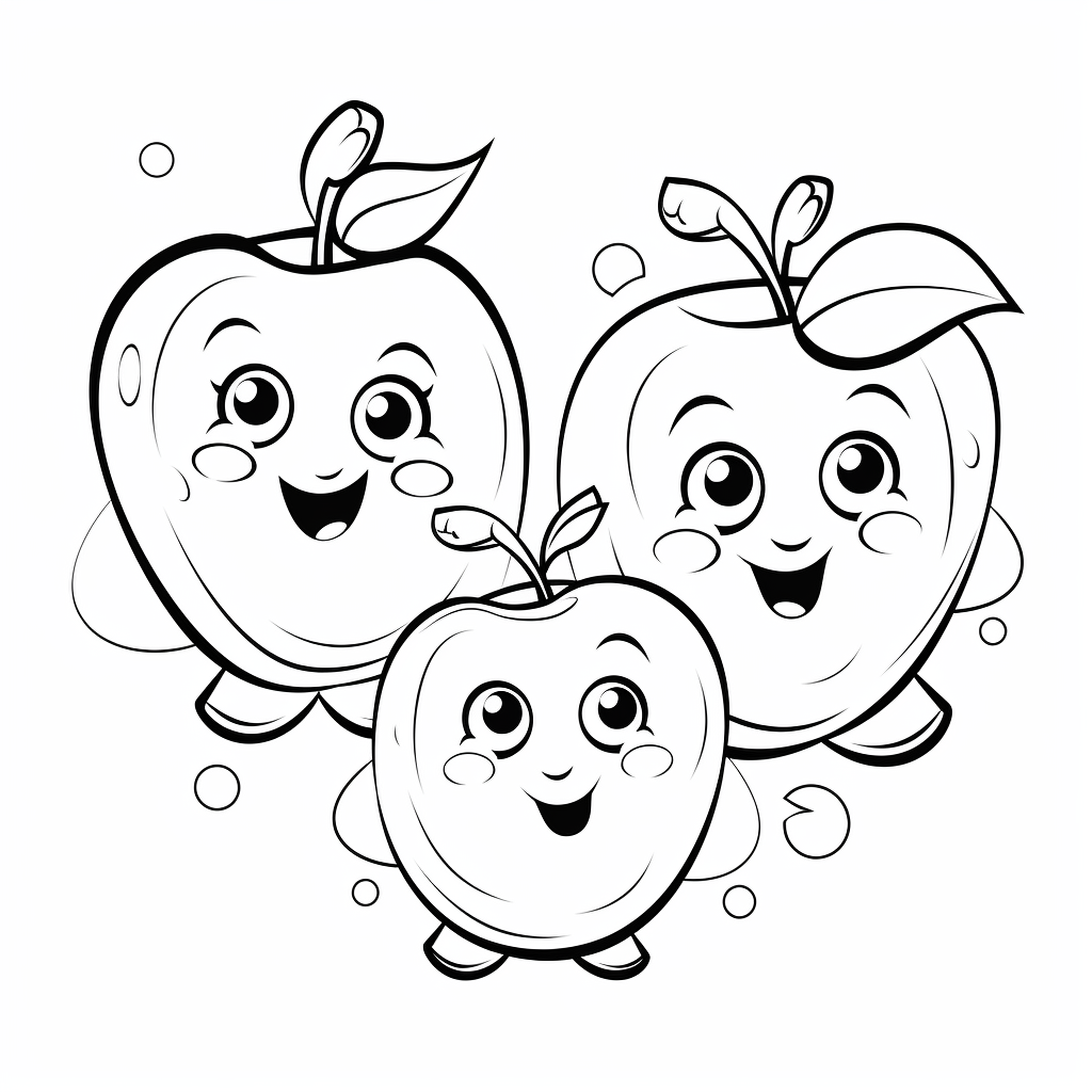 Apples coloring pages