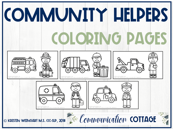 Munity helpers coloring pages â munication cottage llc