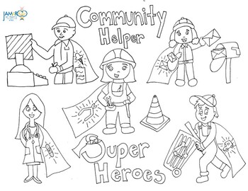 Free munity helper superheroes coloring sheet by jamaroo kids