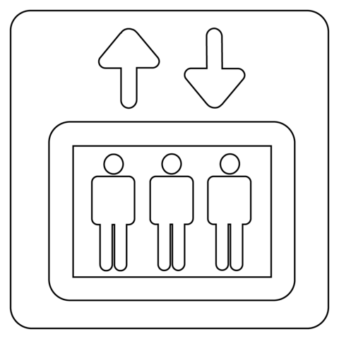 Dibujo de emoji de ascensor para colorear dibujos para colorear imprimir gratis