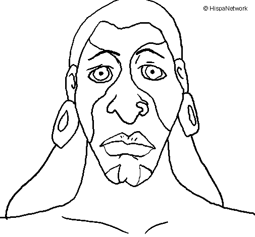 Mayan man coloring page