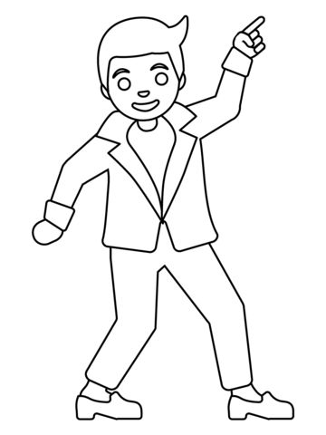 Dibujo de hombre bailando emoji para colorear dibujos para colorear imprimir gratis