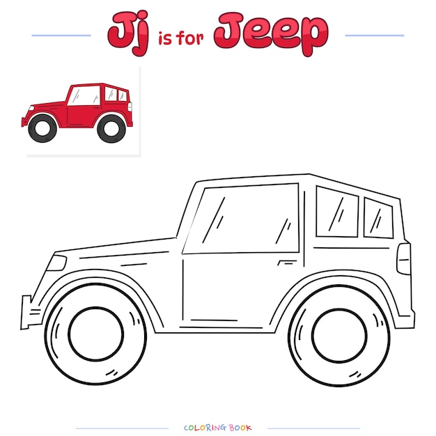 Premium vector coloring page jeep or car