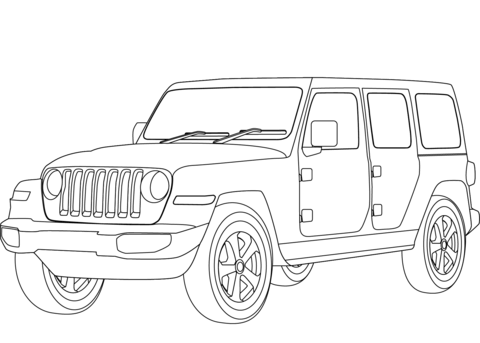 Dibujo de jeep wrangler para colorear dibujos para colorear imprimir gratis