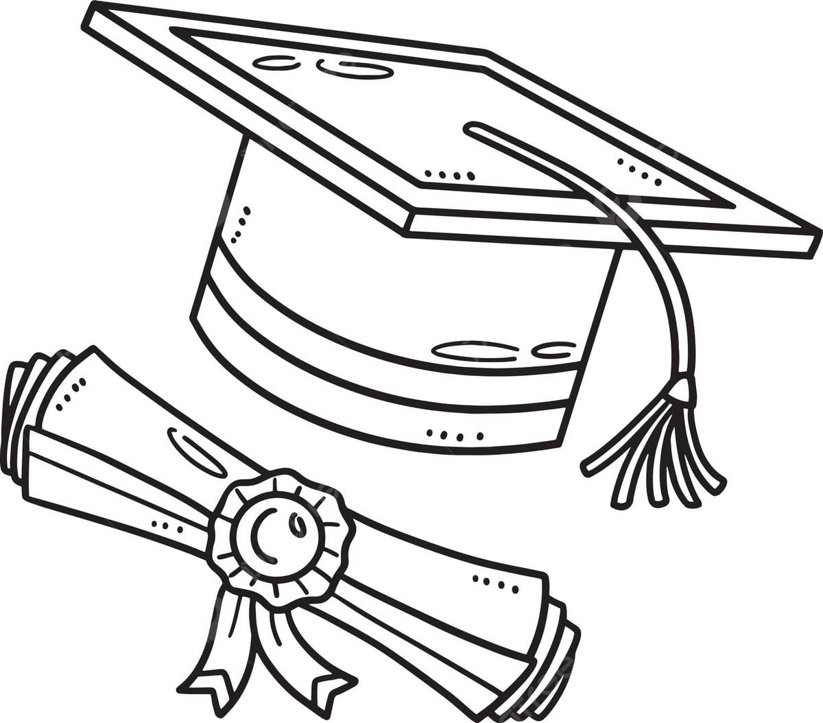 Dibujo de gorro graduaciãn y diploma aislado pãgina para colorear contorno birrete vector png dibujos dibujo de birrete de graduaciãn dibujo de graduacion dibujo de anillo png y vector para dcargar gratis