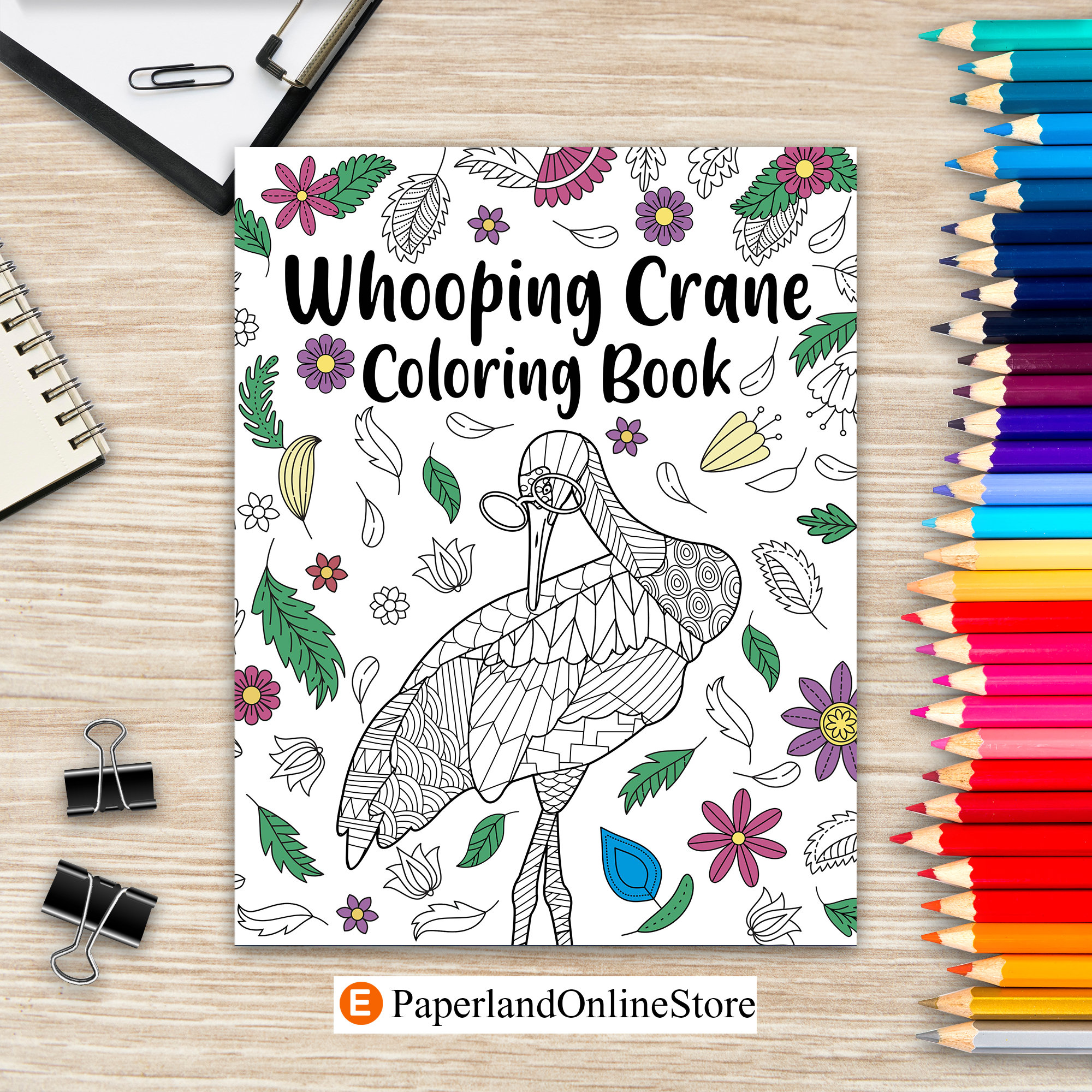 Libro para colorear de grulla chillona libros para colorear para adultos pãjaros en amãrica del norte pãginas para colorear de mandalas de animales regalos para amantes de la pintura