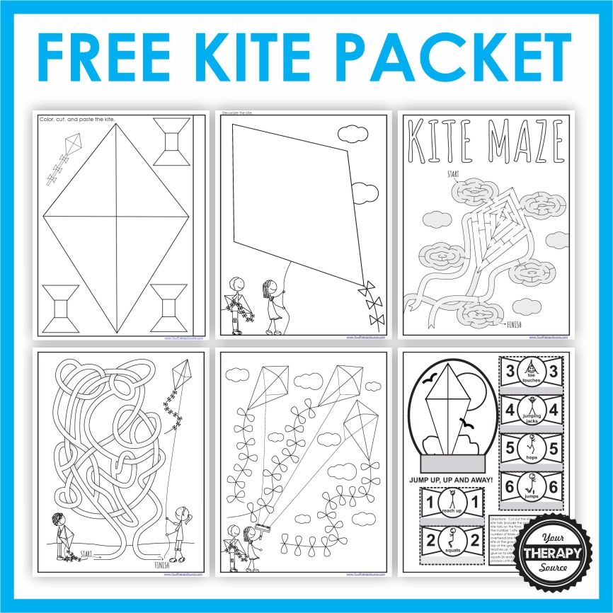 Kite coloring pages and free kite printables