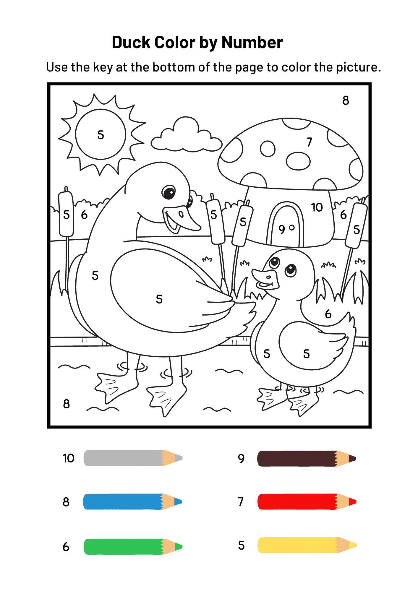 Free printable color by number pages