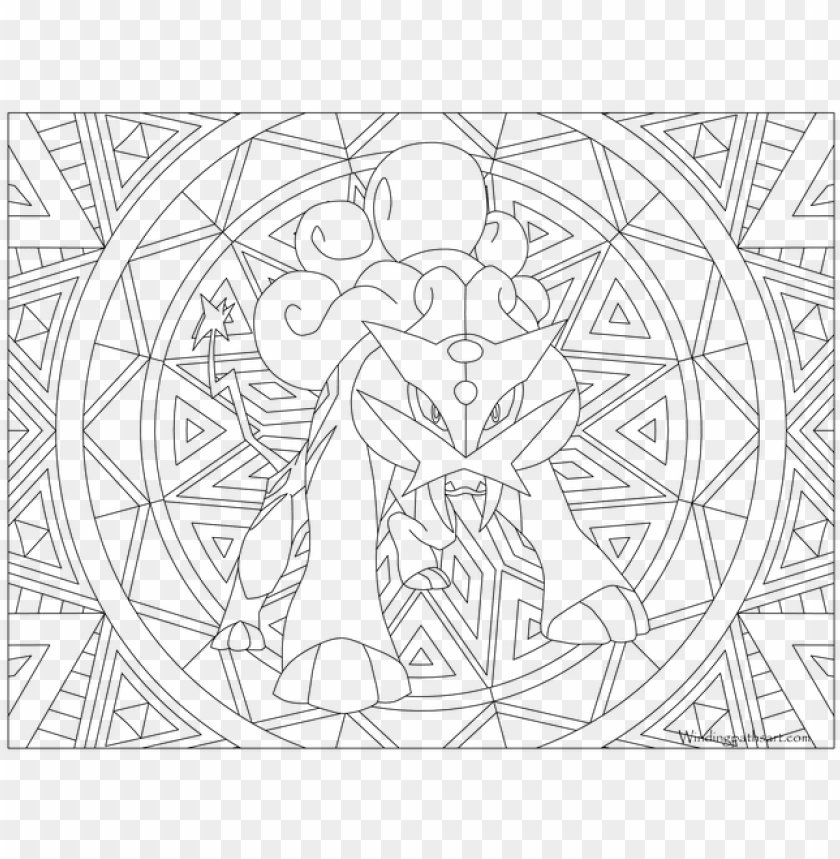 Adult pokemon coloring page raikou