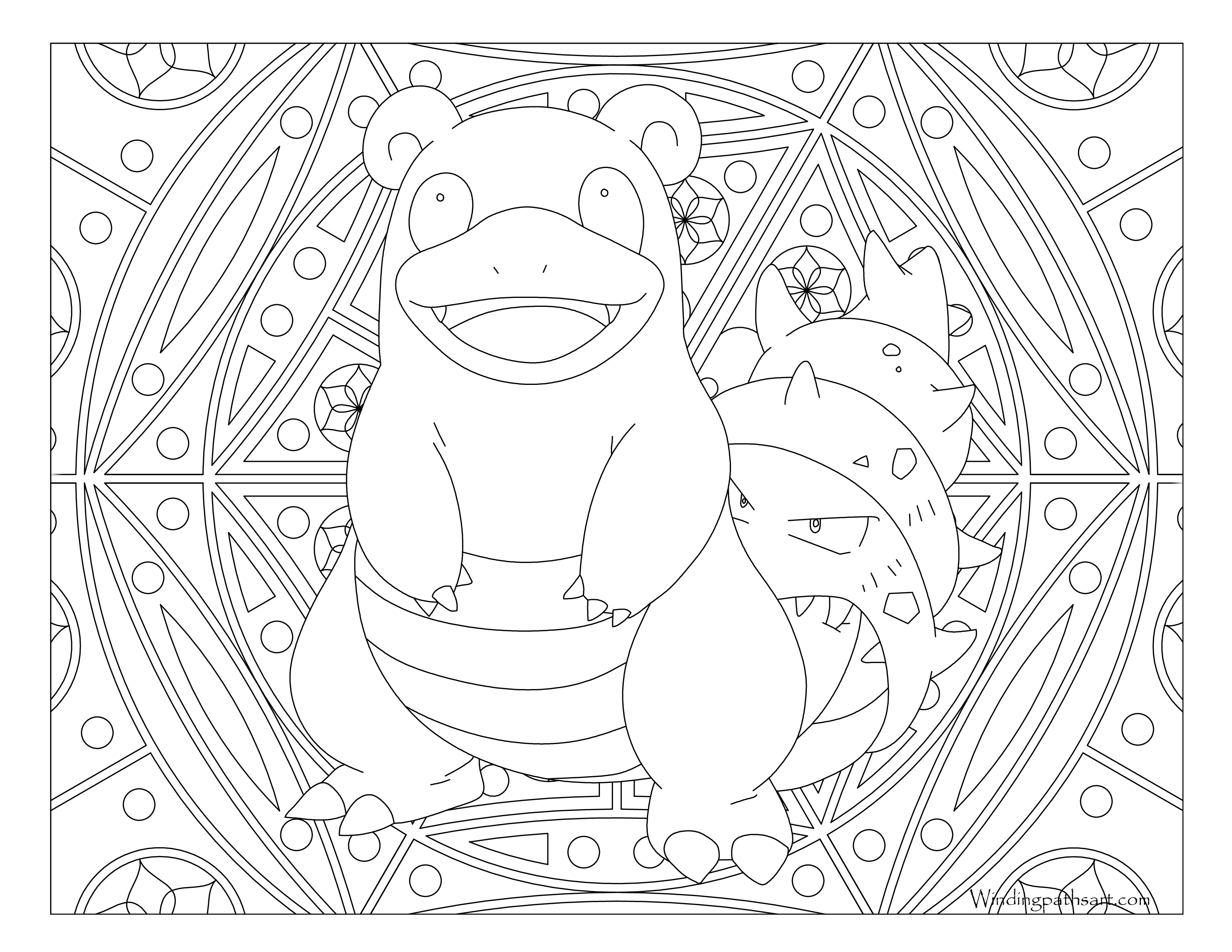 Slowbro pokemon coloring page