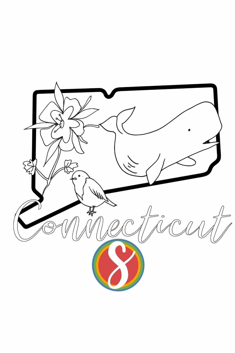 Free connecticut coloring pages â stevie doodles