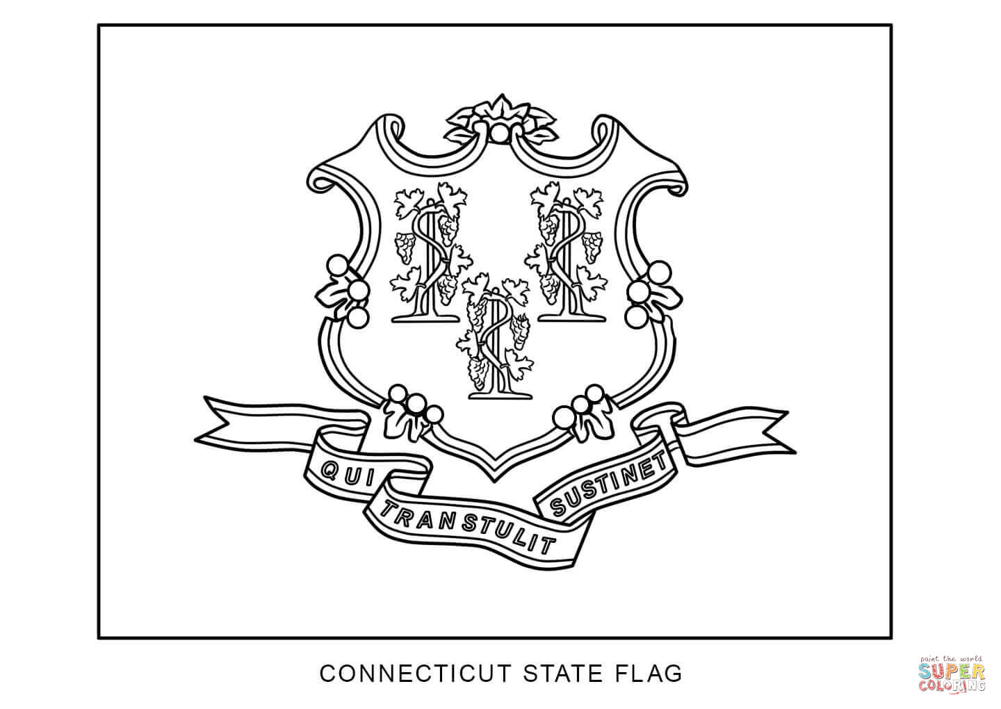 Flag of connecticut coloring page free printable coloring pages