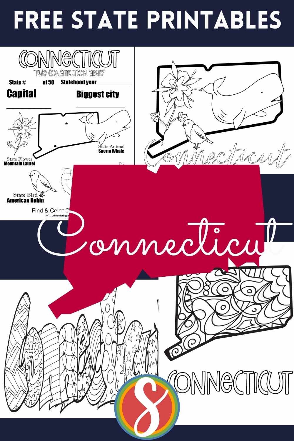 Free connecticut coloring pages â stevie doodles