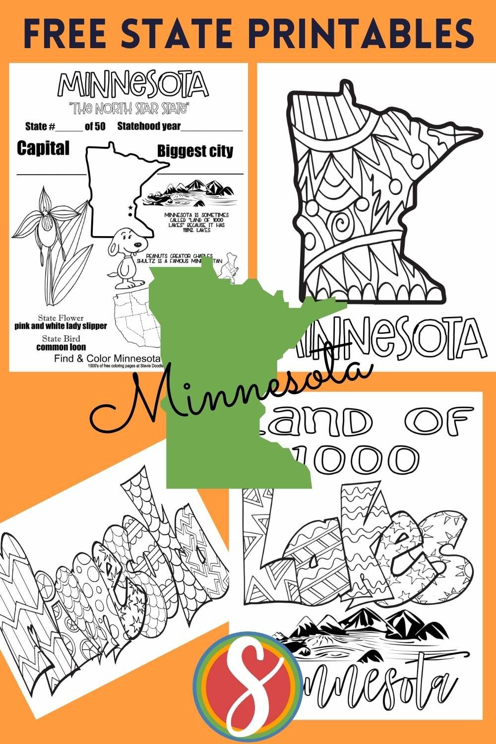 Free minnesota coloring pages â stevie doodles