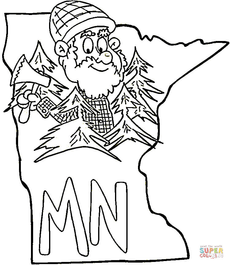 Minnesota map coloring page free printable coloring pages