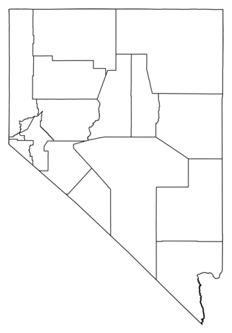 Outline map of nevada counties coloring page free printable coloring pages