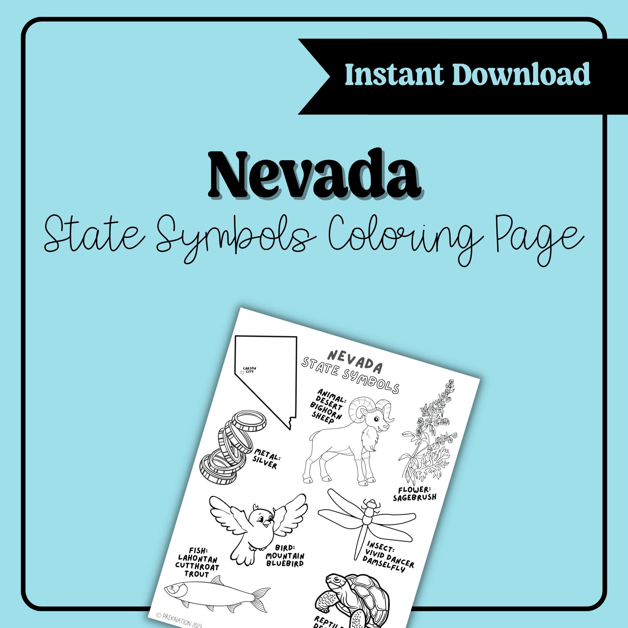 Nevada coloring page