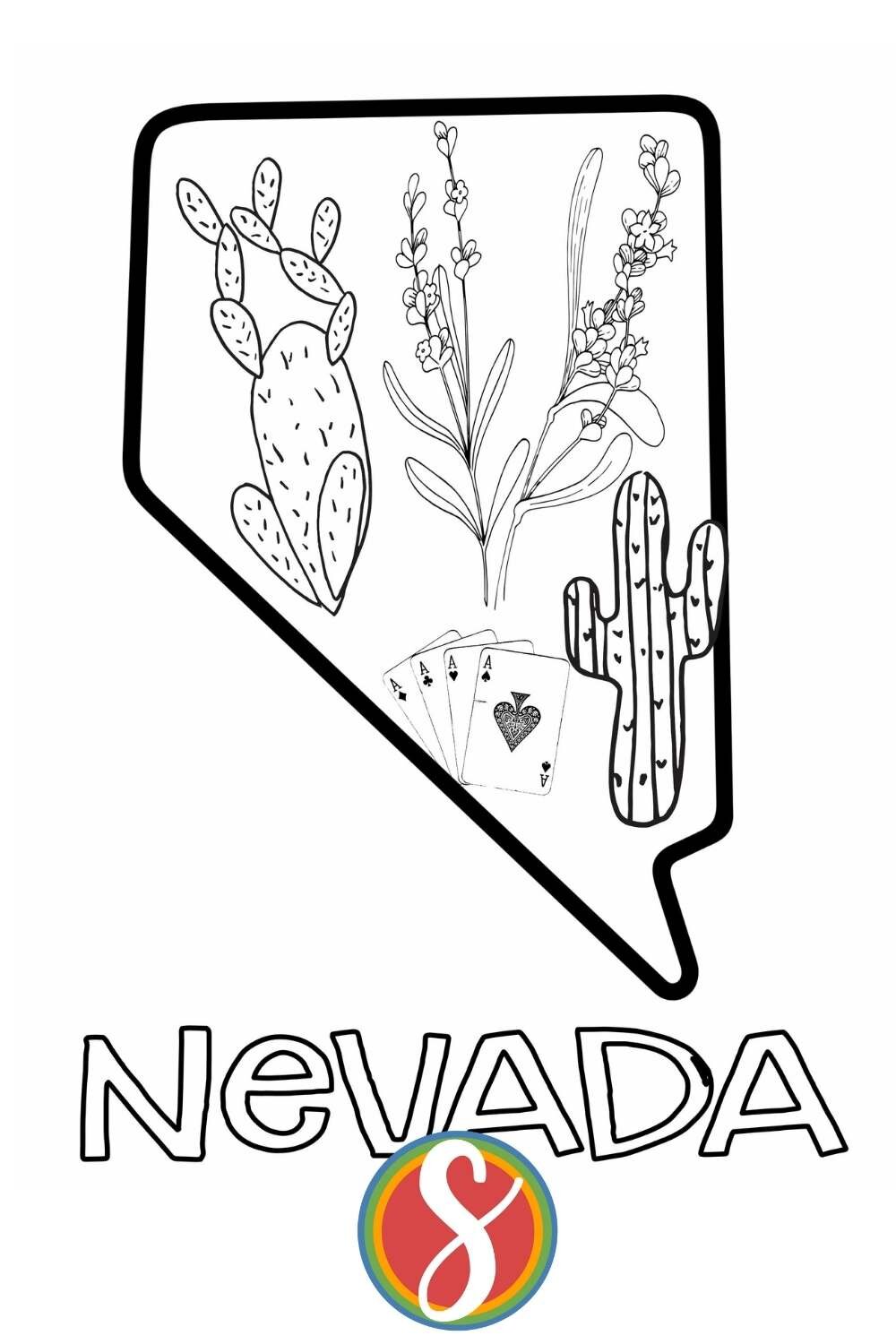 Free nevada coloring pages â stevie doodles