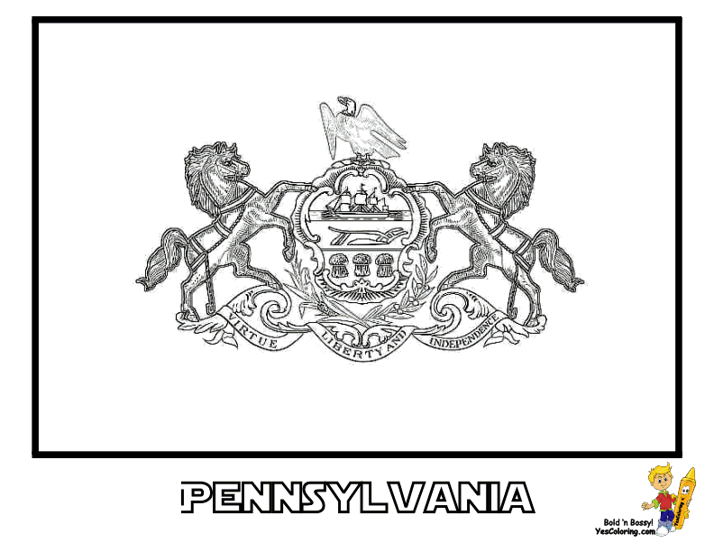 Pennsylvania state coloring day flag httpwwwyescoloringusa