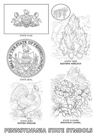 Pennsylvania state symbols coloring page from pennsylvania category select from printable crafts â flag coloring pages state symbols pennsylvania history