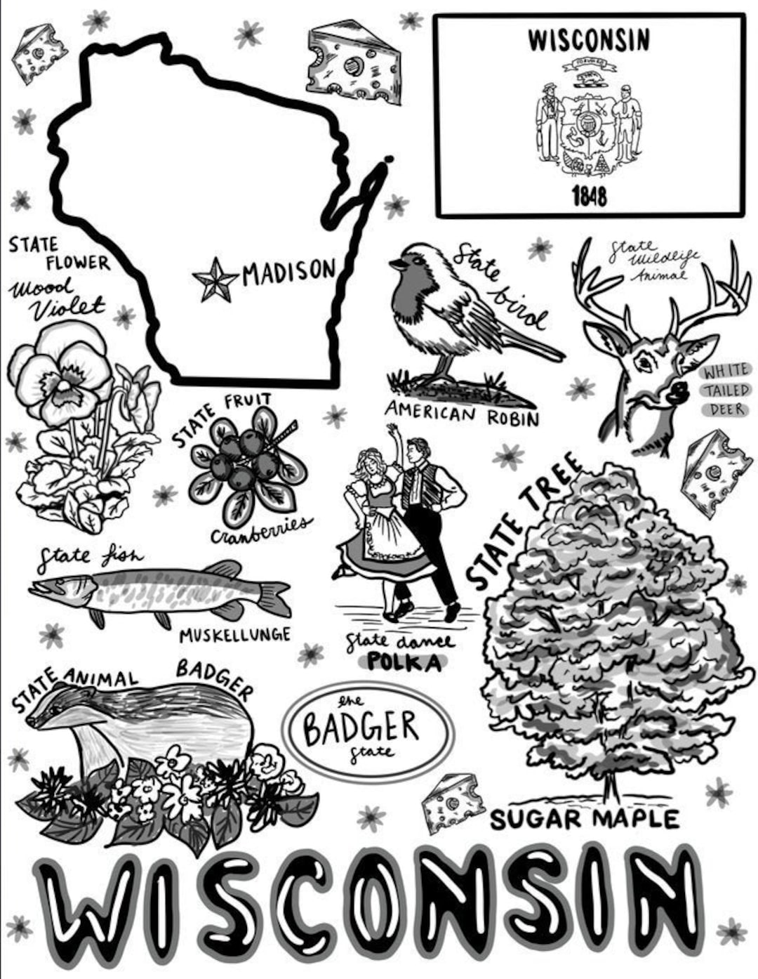 Wisconsin coloring page