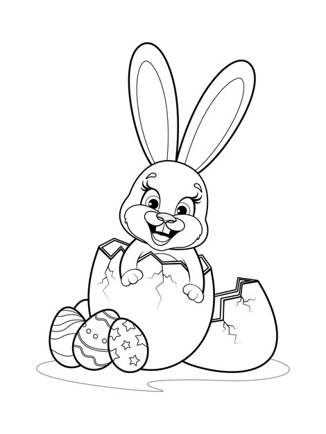 Page rabbit coloring pages cute vectors illustrations for free download