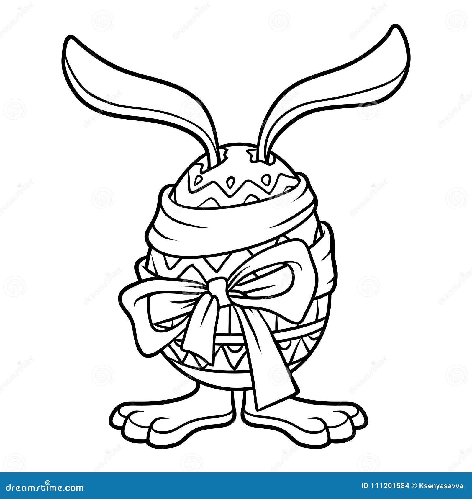 Conejo del libro de colorear de pascua y huevo ilustraciãn del vector