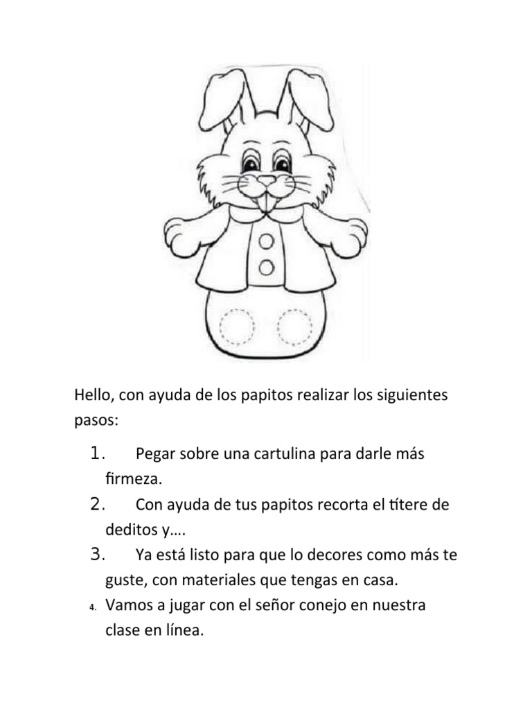 Titere de conejo pdf