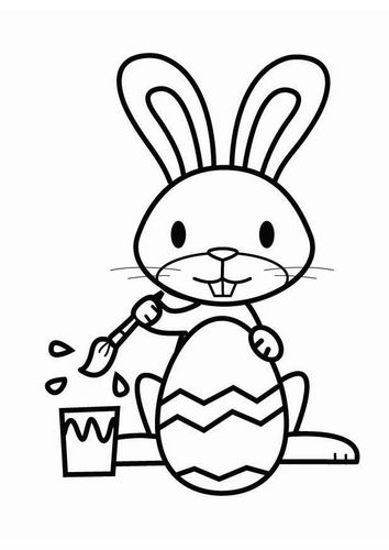 Dibujo para colorear conejo de pascua