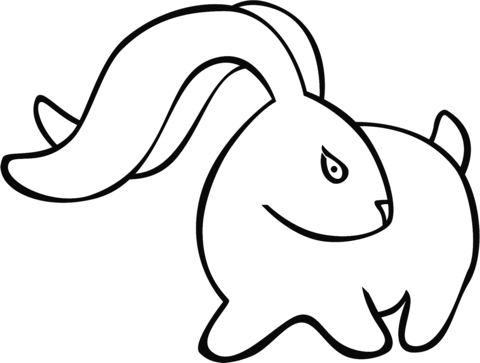 Rabbit with long ears coloring page free printable coloring pages